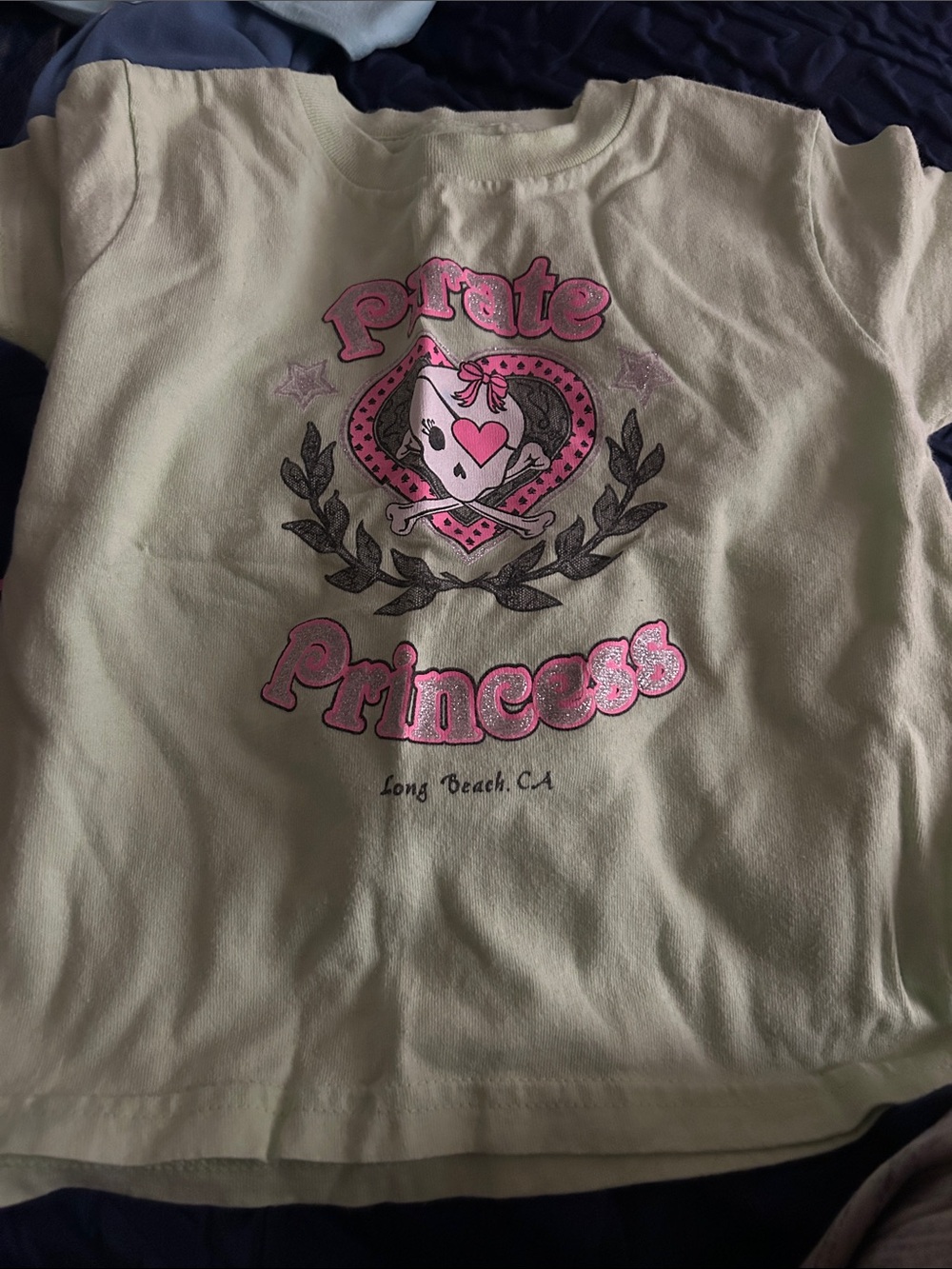 Rabbit Skins Pirate Princess Tee in Light Green with Pink Accents